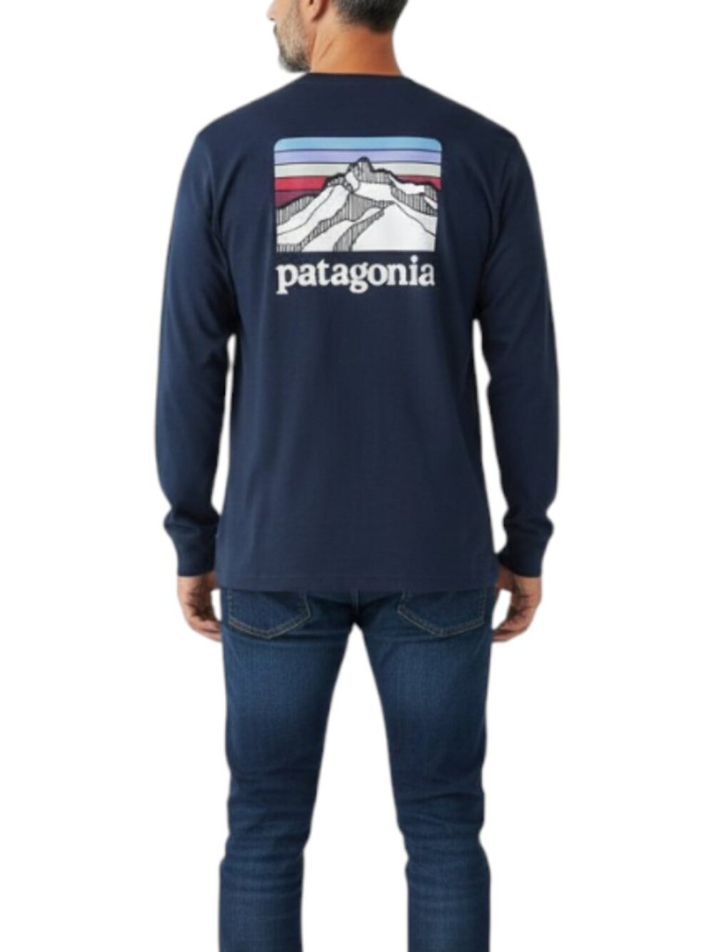 PATAGONIA Line Logo Ridge Resposibili-Tee Men Sz M Blue Everyday Outdoor Work